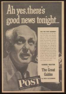 1947 Gabriel Heatter photo The Great Gabbo promo ad  