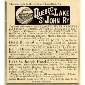  1906 Ad Lake St Joseph Hotel Quebec & Lake St John Ry 