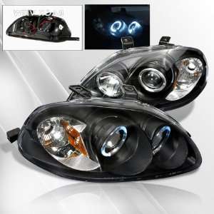   Projector Headlights /w Halo/Angel Eyes ~ pair set (Black) Automotive