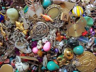 Hickerson ALTERED ART CHARMS SKULL BEADS BAUBLES GEMS Steampunk Boho 1 