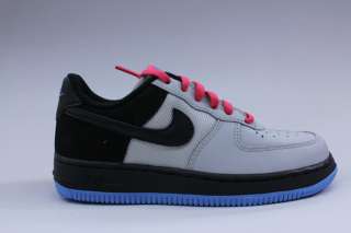 Nike Air Force 1 Grey Black Pink Blue Authentic Pre School Size Shoes 