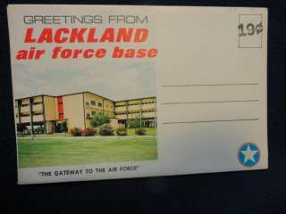 Greetings from Lackland Air Force Base. Fine vintage 1960s souvenir 