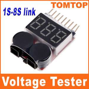 Lipo battery Voltage Indicator voltmeter monitor buzzer  