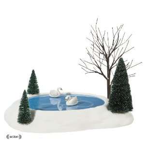    Dept. 56 Animated Accessory Swan Pond   NEW 2010: Home & Kitchen