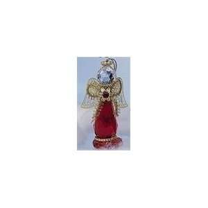   Of 12 July Ruby Birthstone Angel Christmas Ornaments: Home & Kitchen