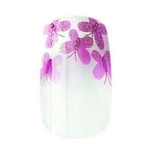 Cala Party Nails Pre glued Nail Set 12pc Pink Butterfly 