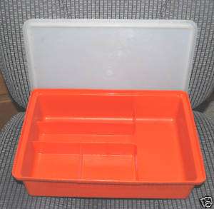 Vintage Tupperware Organizer Tray Container Orange Lid  