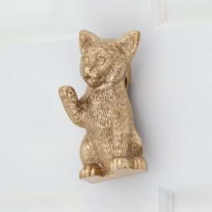  Friendly Cat Brass Door Knocker   Polished Brass
