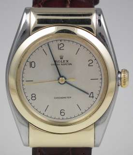 Rolex Oyster Perpetual Hooded Bubbleback 18K/SS   Silver Dial (1938 