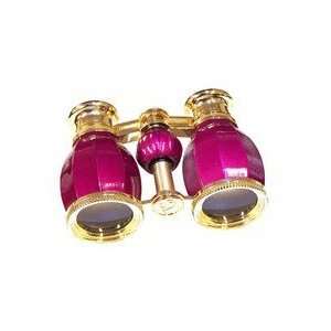 Hamlet Opera Glasses with Antique Style (Burgundy Body with Golden 