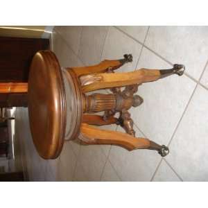 ANTIQUE PIANO STOOL, BALL AND CLAW