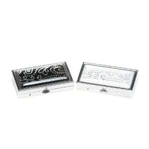  2 Paisley Pill Boxes (Black & White) Small Beauty
