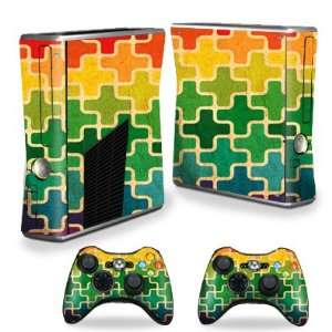   for Microsoft Xbox 360 S Slim + 2 Controller Skins Skins Color Swatch