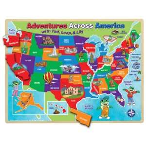    LeapFrog Adventures Across America 41 pc Wood Puzzle Toys & Games
