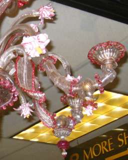 Antique Venetian Glass Chandelier Circa 1860s  