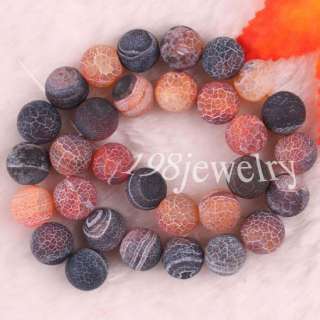12MM Fire Dragon Veins Agate Loose Beads TG033  