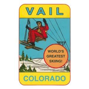  Skiing, Vail, Colorado MasterPoster Print, 12x18