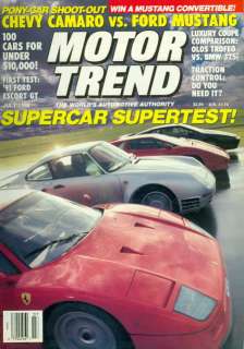 1990 Motor Trend Magazine Supercar Test Ferrari F40/Lamborghini/Lotus 