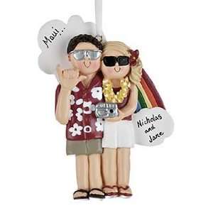  Personalized Vacation Couple Christmas Ornament: Home 