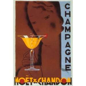  GLASS OF CHAMPAGNE MOET CHANDON FRANCE FRENCH LARGE 