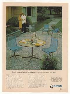 1965 Ames Furniture Cabana Star Patio Dining Set Ad  