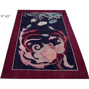   Size Antique American Hooked Rug W/ Art Deco Pattern