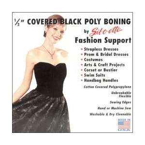  Covered Poly Boning 1/2 Inch Wide 12 Yards Black Arts 
