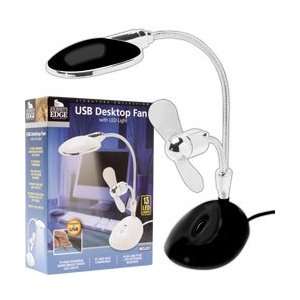   Laptop Desk LED Lamp And Fan Powered By USB Flexible Goose Neck Stand