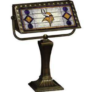    Minnesota Vikings Stained Glass Bankers Lamp