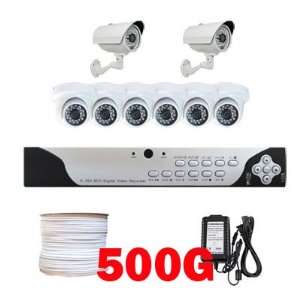  Complete 8 Channel CCTV DVR (500G HD) Surveillance Video System 