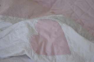 Girls PINK/White Heart Full Bed Duvet/Sham/Ruffle Set!!  