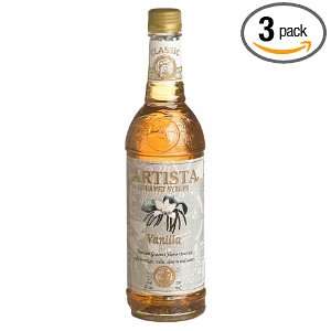 Artista Gourmet Syrup, Vanilla, 25.4 Ounce Bottles (Pack of 3)