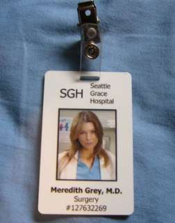 Greys Anatomy Meredith Grey Seattle Grace Hospital ID  