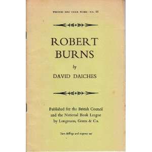  Robert Burns. Writers and their works no 88 David Daiches Books