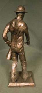   Bronze Statue Fireman Ansul Ad Award Artist Signed Numbered  