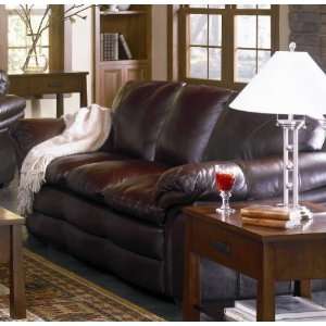  Ashur Brown Leather Match Sofa