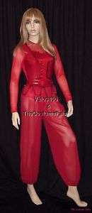 LADY IN RED Genie Harem Halloween Dance Costume Adult S  