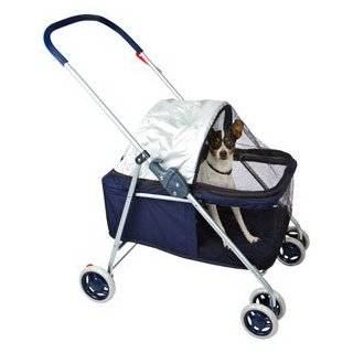 Small Navy Blue Folding Dog Stroller by Discount Ramps