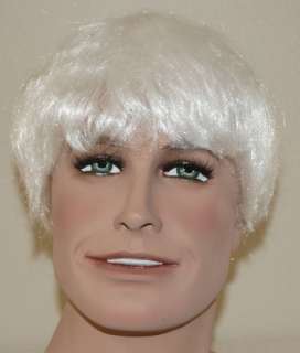 Andy Warhol white bowl cut Beatles costume wig  