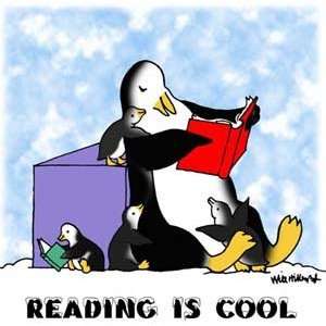  Will Hillenbrand Reading is Cool Penguin Canvas Tote Bag 