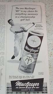 1953 JIMMY DEMARET golfer MacGregor Golf Balls PRINT AD  