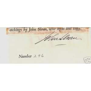  John French Sloan Ashcan School Artist Signed Autograph 