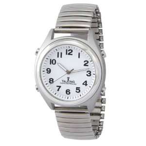  Mens Atomic Talking Watch White Face with Black Numbers 