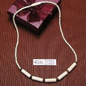 Mammoth Ivory Handcrafted Round Cylinder Beads Necklace