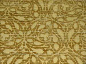 ANTIQUE GOLD CUT CHENILLE UPH FABRIC W/ CIRCLES 3 7/8YD  