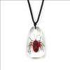 Insect Necklace   Spotted Large Red Bug Specimen