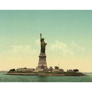  Vintage Travel Poster   Statue of Liberty New York Harbor 