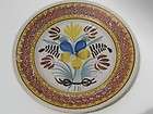19th c French Quimper Folk Art Pottery Plate Sponged Bo