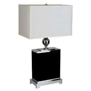 Ultra Modern Table Lamp With Fabric Lamp Shade And Lamp Base In Silver 