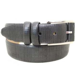 Entourage MenS Reptile Pattern Leather Dress Belt   Black   Size 34 